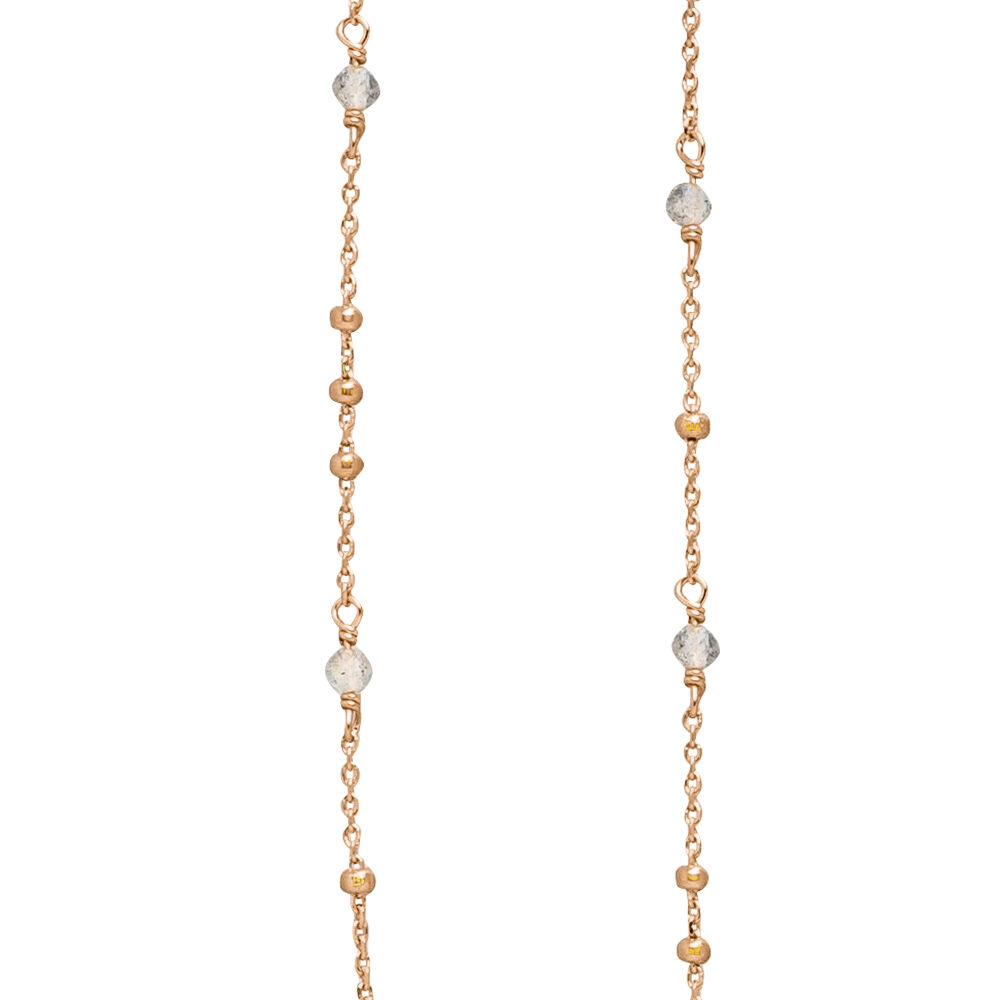 Halskette Flying Gems, Labradorit, 90cm, 18 K Rosegold vergoldet Bild 2
