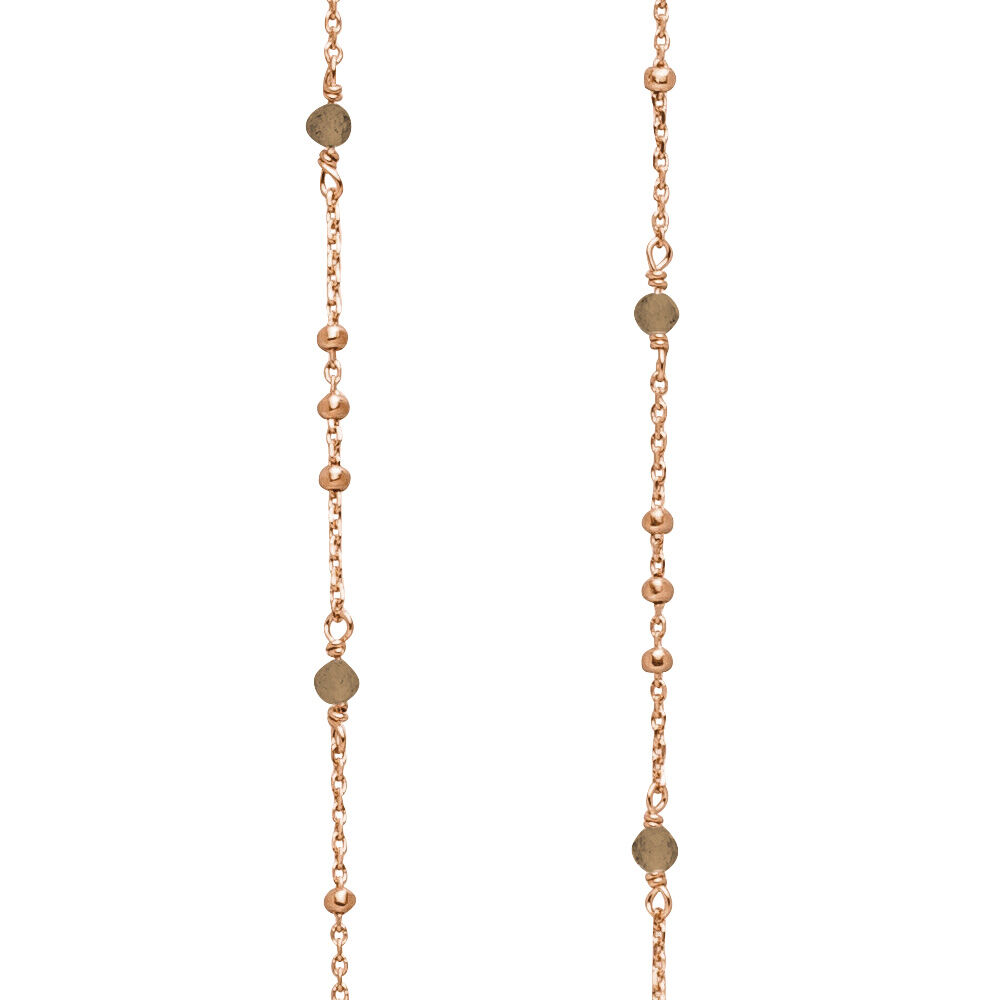 Lange Halskette Flying Gems, Rauchquarz, 90cm, 18 Karat Rosegold vergoldet Bild 3 Lange Halskette Flying Gems, Rauchquarz, 90cm, 18 Karat Rosegold vergoldet Bild 3