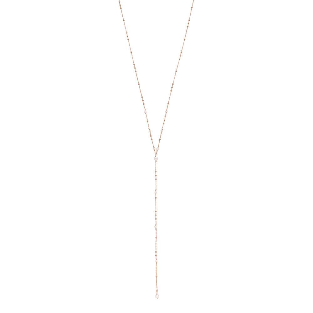 Y-Halskette Flying Pearls, 18 K Rosegold vergoldet Bild 4