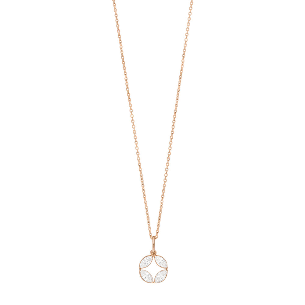 Halskette Zirkonia Flower, 18 Karat Rosegold vergoldet Bild 3
