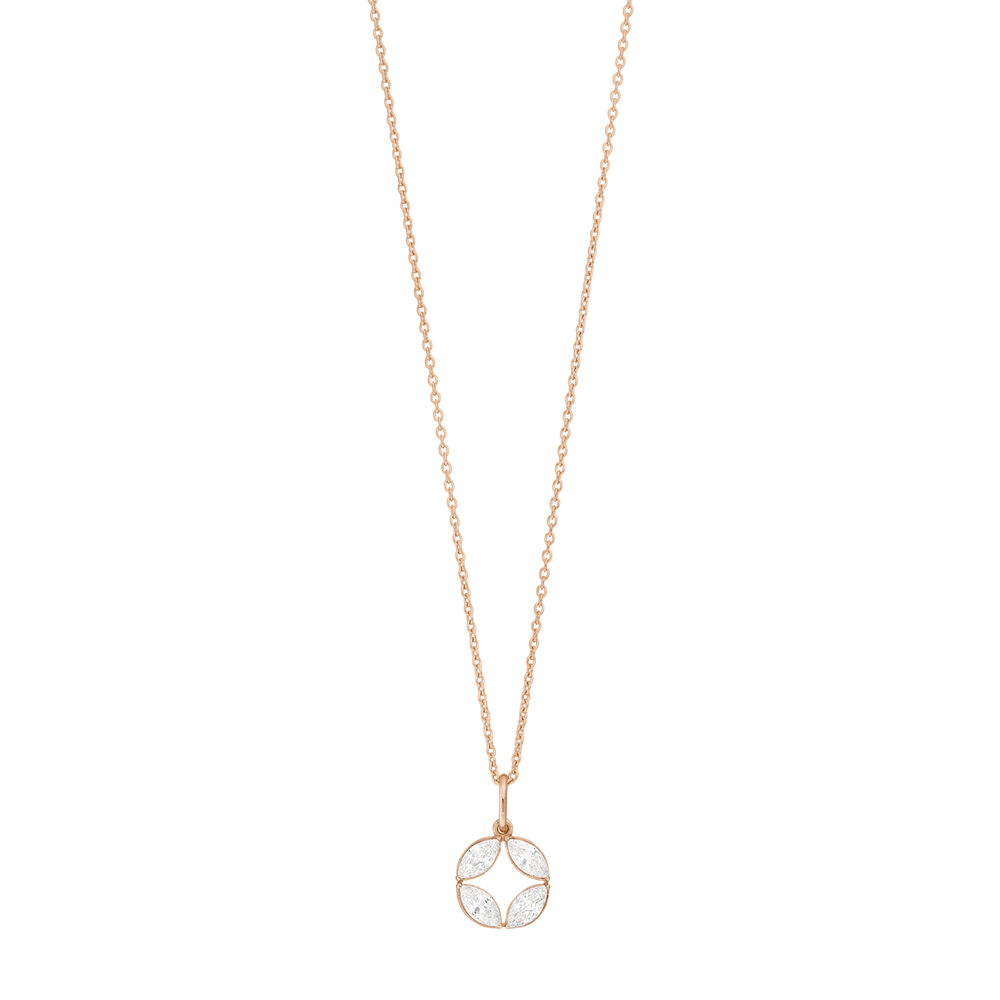 Halskette Zirkonia Flower, 18 K Rosegold vergoldet Bild 3