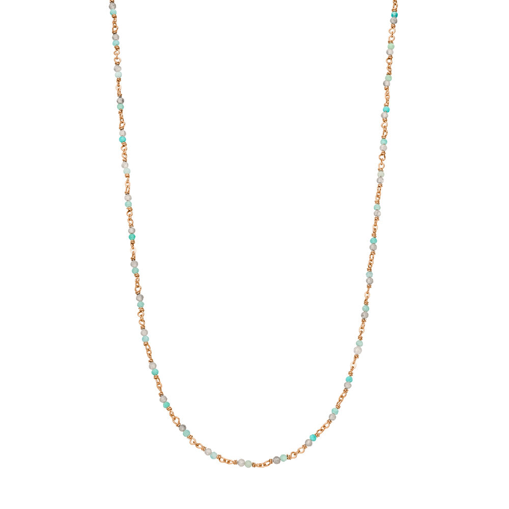 Halskette Amazonit, 18 Karat Rosegold vergoldet Bild 2