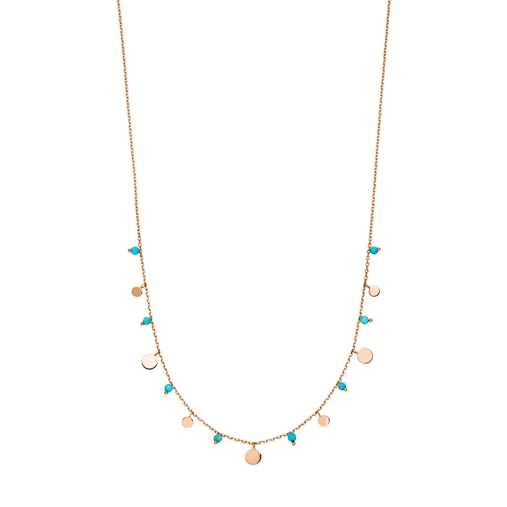Halskette Platelet Trkis, 18 Karat Rosegold vergoldet Bild 2