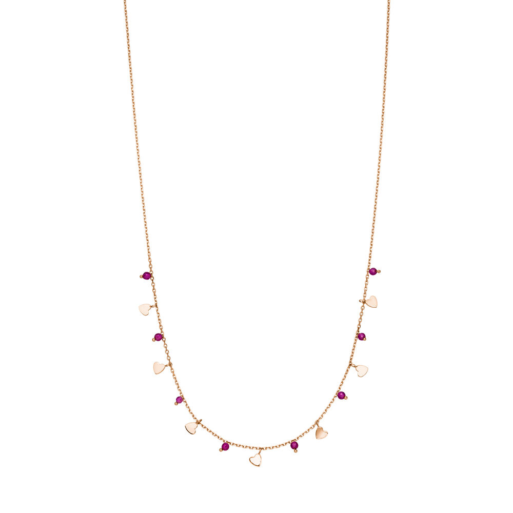 Halskette Hearts Rubin, 18 Karat Rosegold vergoldet Bild 2