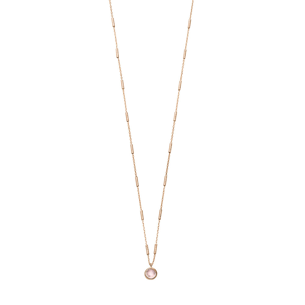 Halskette Solitr, Rosenquarz, 18 K Rosegold vergoldet Bild 2