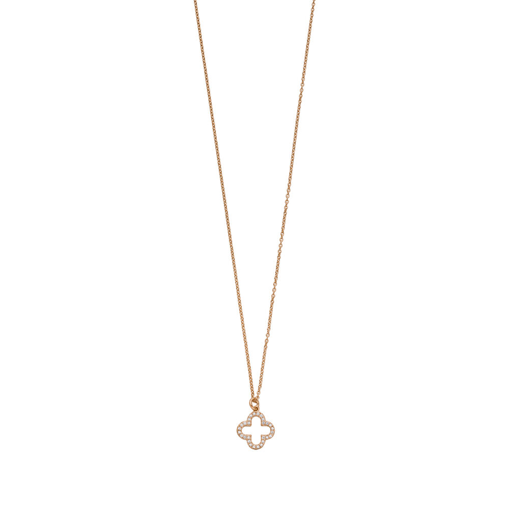 Halskette Kleeblatt, 18 Karat Rosegold vergoldet Bild 3