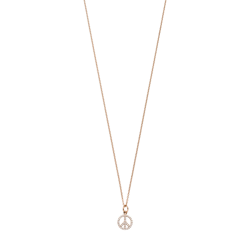 Halskette Peace mit Zirkonia, 18 Karat Rosegold vergoldet Bild 2