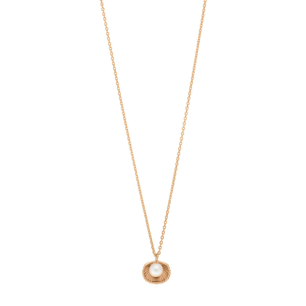 Halskette Muschel mit Perle, 18 K Rosegold vergoldet Bild 4