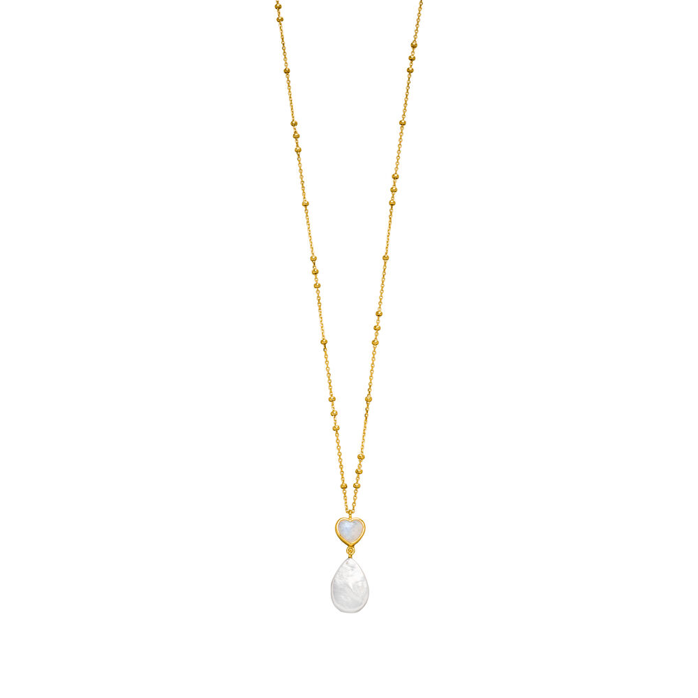 Halskette VALENTINE PEARLS, Mondstein, 18 Karat Gelbgold vergoldet Bild 4