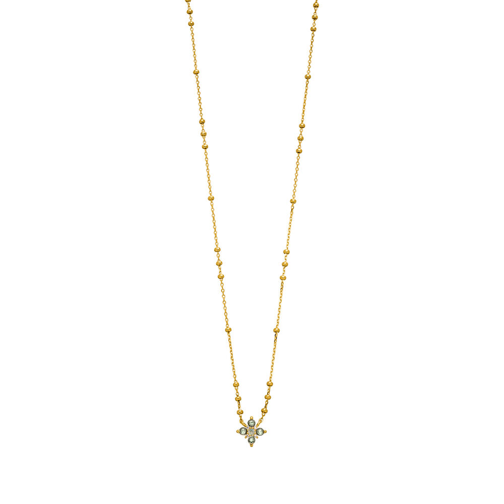 Halskette BLOOM, Labradorit/Aventurin, 18 Karat Gelbgold vergoldet Bild 3