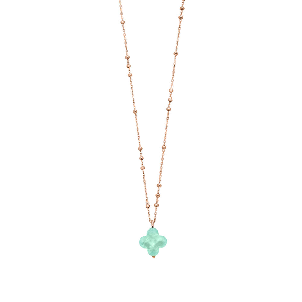 Halskette Clover Gem, Amazonit, 18 Karat Rosegold vergoldet Bild 4