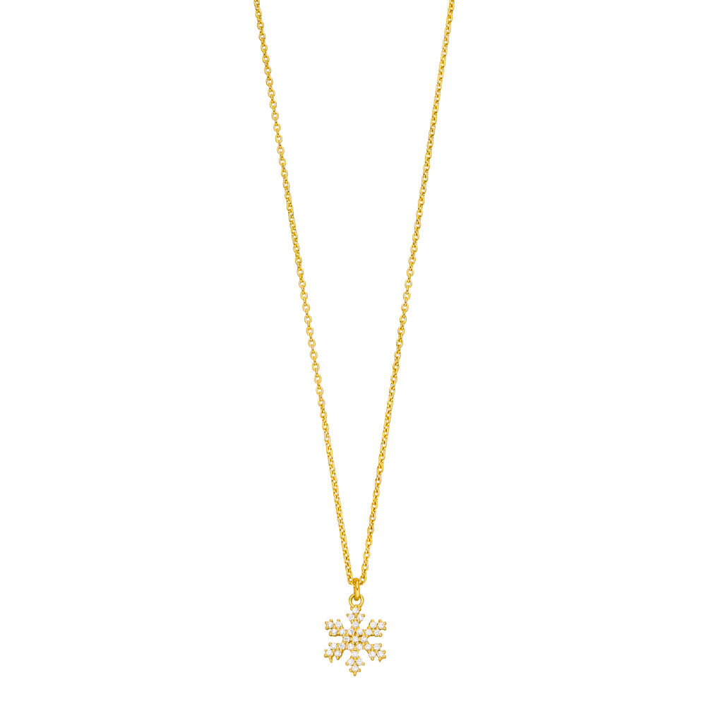 Halskette Snowflake, 18 K Gelbgold vergoldet Bild 3