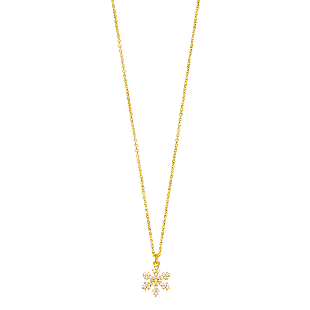 Halskette Snowflake, 18 Karat Gelbgold vergoldet Bild 3
