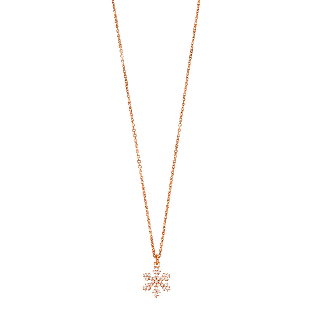 Halskette Snowflake, 18 K Rosegold vergoldet Bild 3