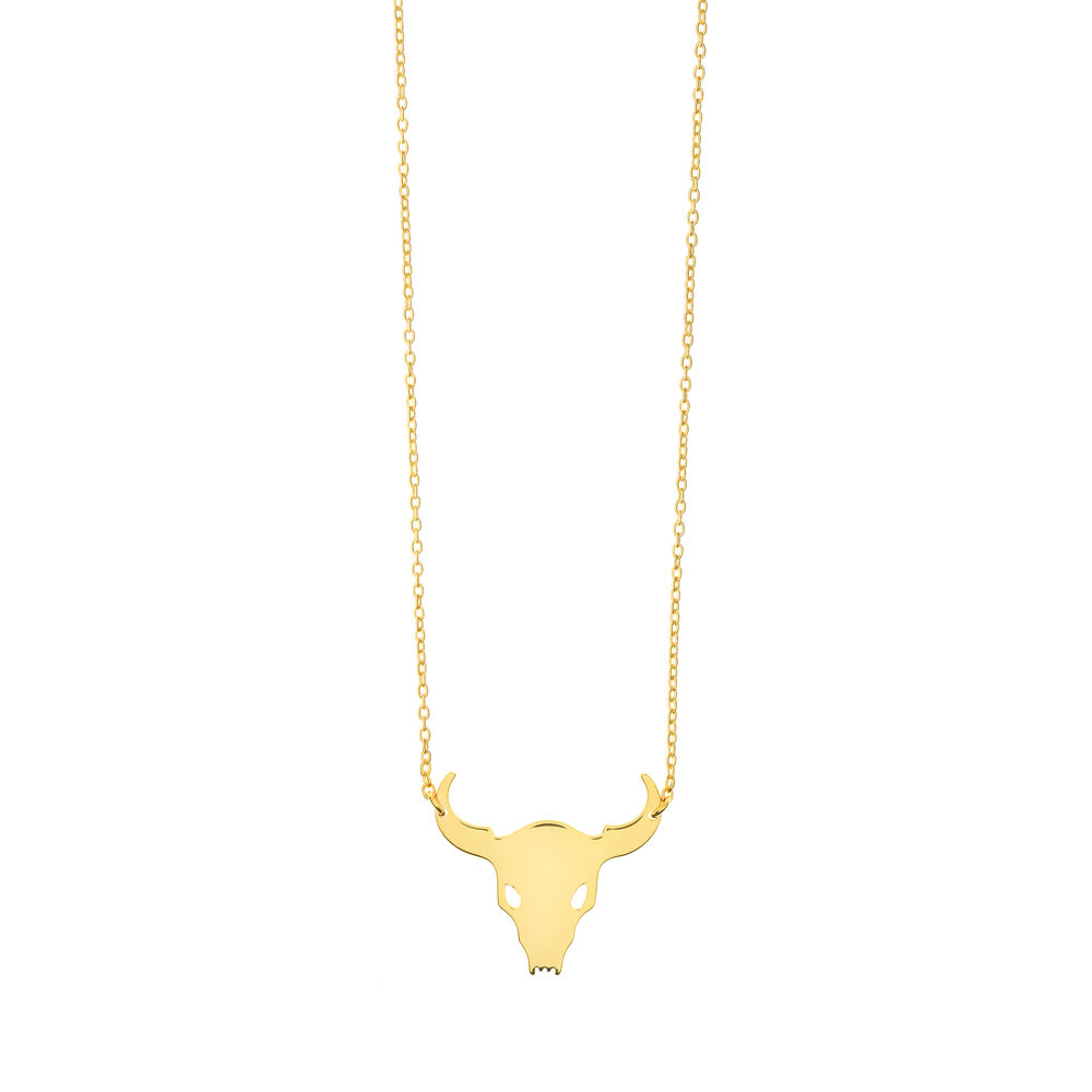 Halskette BULL SKULL, 18 Karat Gelbgold vergoldet Bild 2