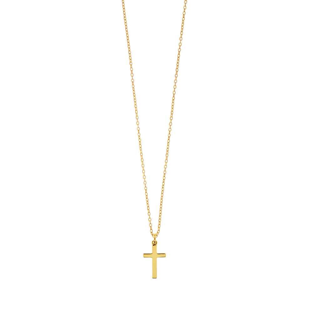 Halskette Kreuz, 18 Karat Gelbgold vergoldet Bild 2