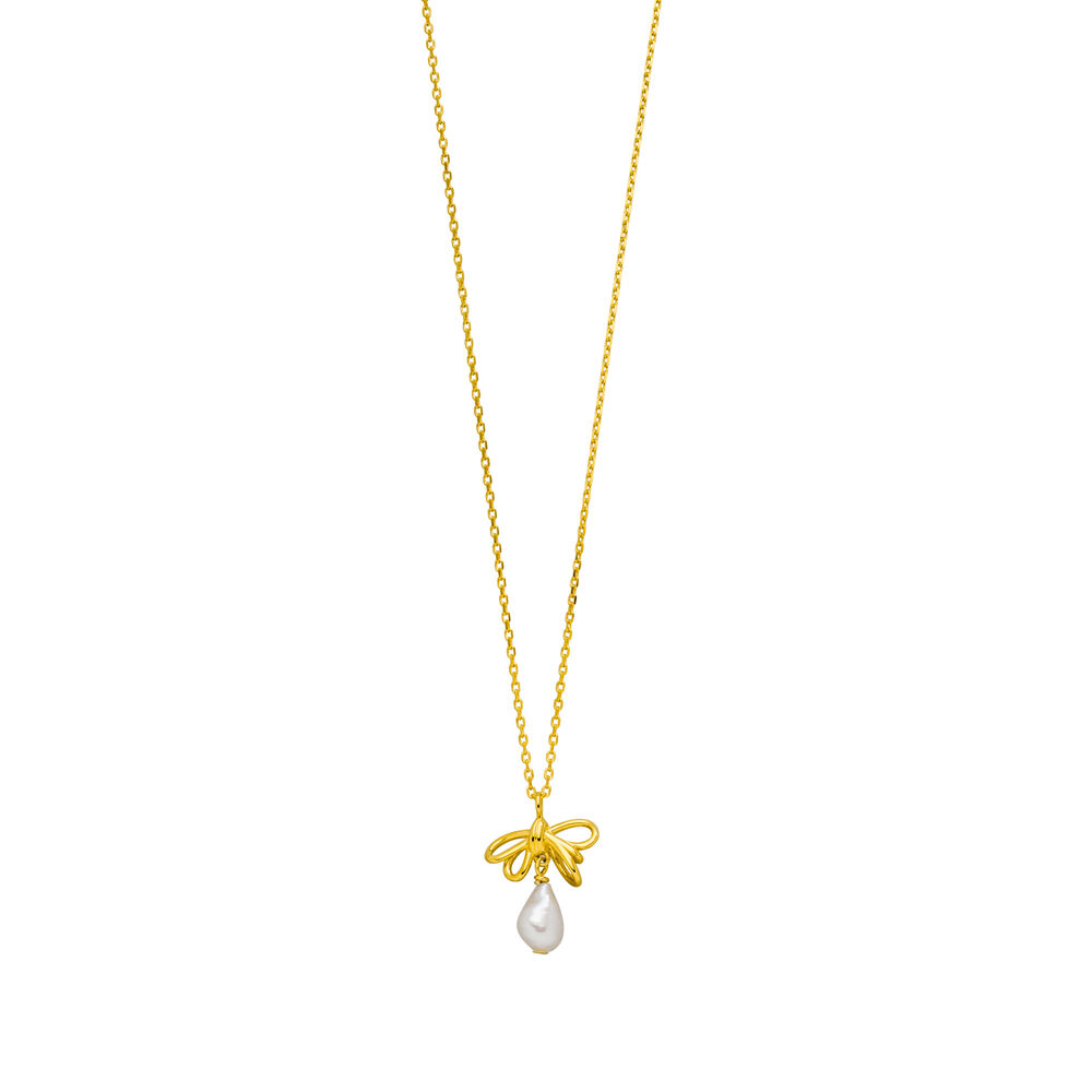 Halskette PEARL BOW, 18 K Gelbgold vergoldet Bild 3