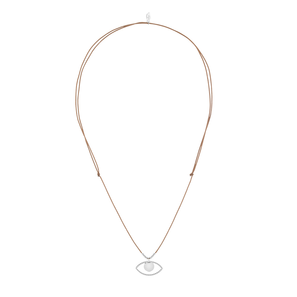 Glckshalskettchen Evil Eye, 925 Sterlingsilber, Beige Bild 2