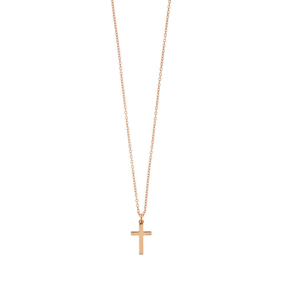 Halskette Kreuz, 18 Karat Rosegold vergoldet Bild 2