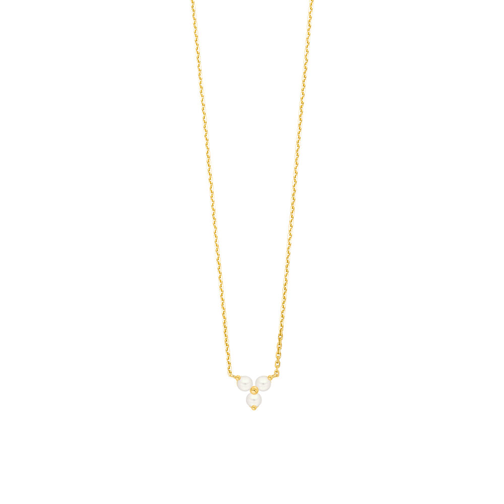 Halskette Three Pearls, 18 Karat Gelbgold vergoldet Bild 3