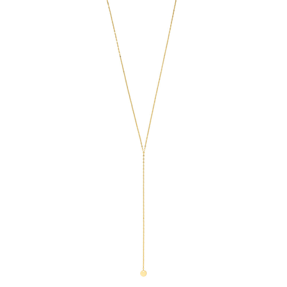 Y-Halskette Little Shiny Plate, 18 Karat Gelbgold vergoldet Bild 3 Y-Halskette Little Shiny Plate, 18 Karat Gelbgold vergoldet Bild 3