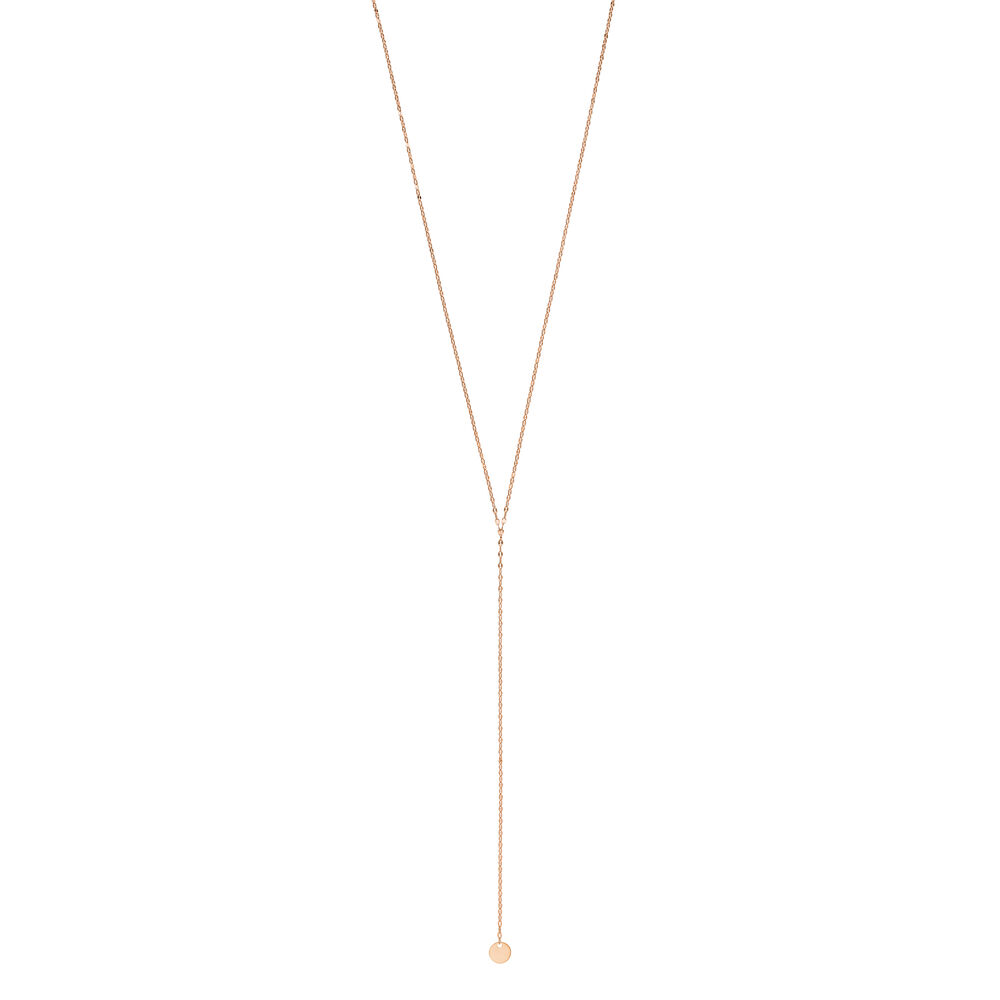 Y-Halskette Little Shiny Plate, 18 Karat Rosegold vergoldet Bild 3 Y-Halskette Little Shiny Plate, 18 Karat Rosegold vergoldet Bild 3