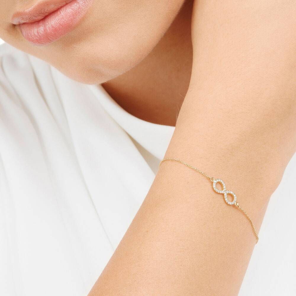 Armkette Infinity mit Diamanten, 18 Karat Gelbgold Bild 4