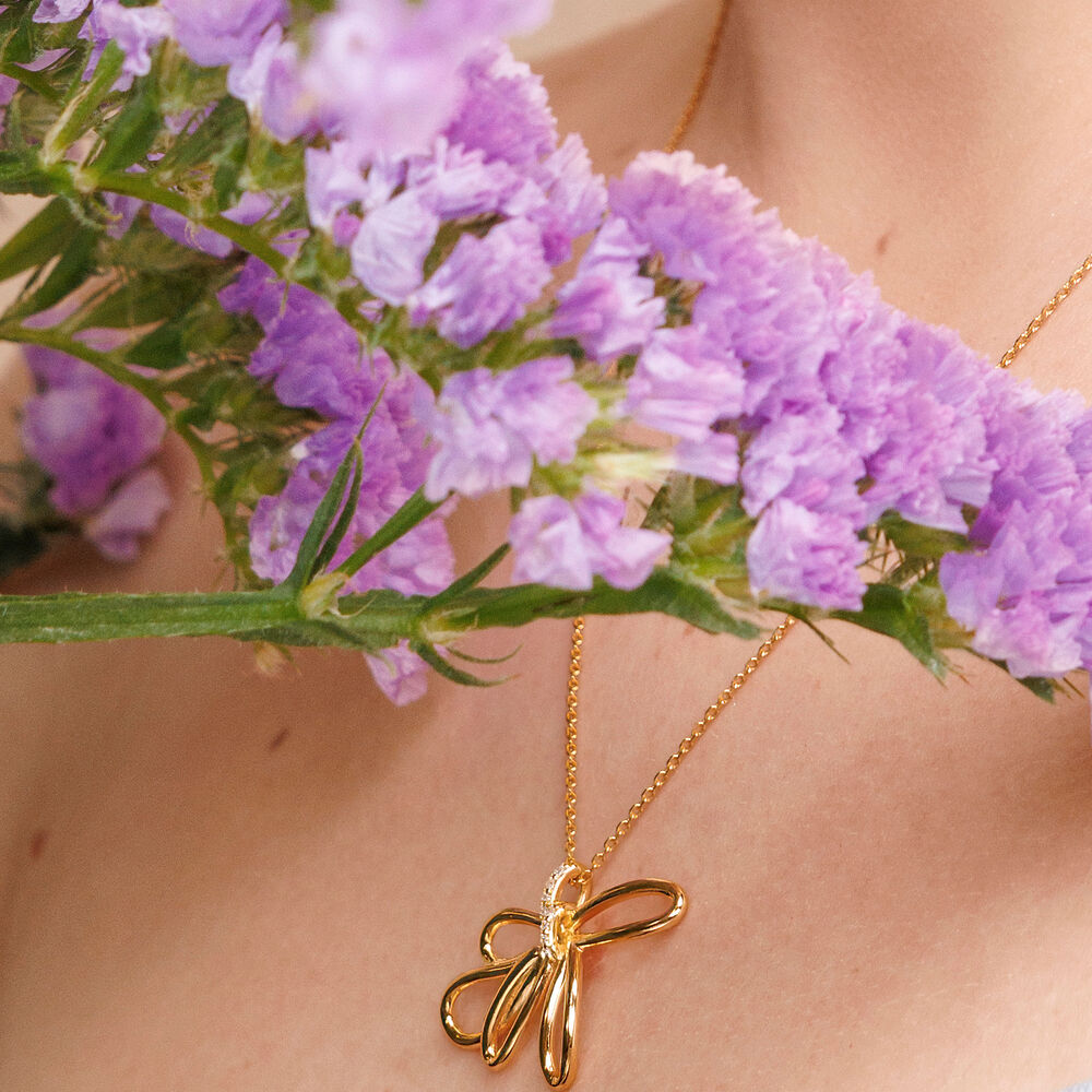 Halskette Blossom, 18 K Gelbgold vergoldet 