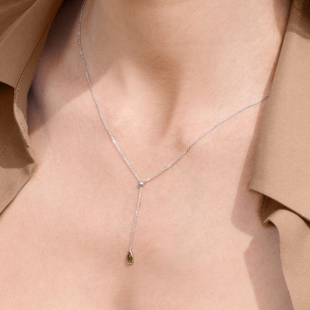 Y-Halskette Gem Drop, Rauchquarz, 18 Karat Rosegold vergoldet Bild 2 Y-Halskette Gem Drop, Rauchquarz, 18 Karat Rosegold vergoldet Bild 2