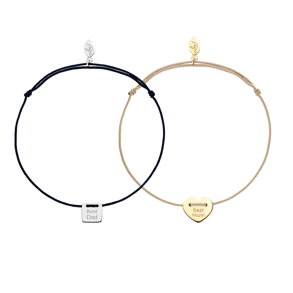 Partner Armb�nder, MUM + DAD, 14 Karat Wei�gold + Gelbgold Bild 3
