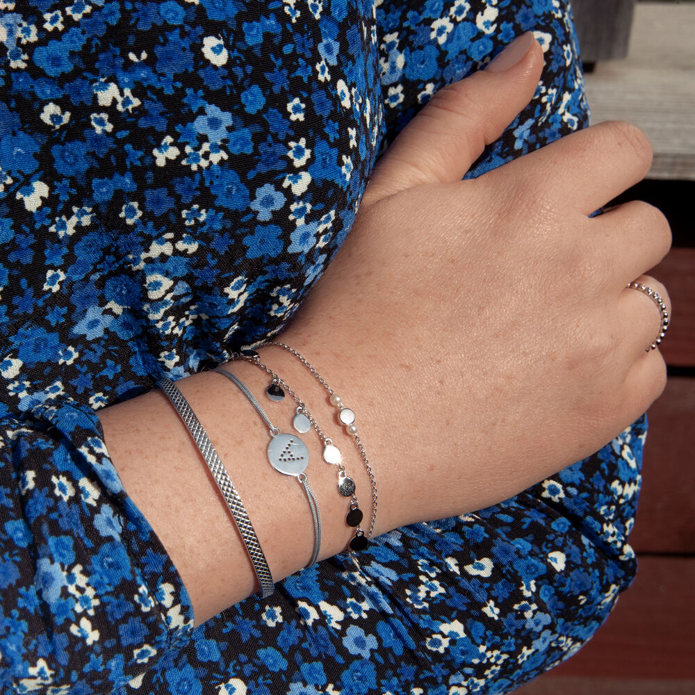 Armkette Round mit Perle, 18 K Gelbgold vergoldet Bild 2