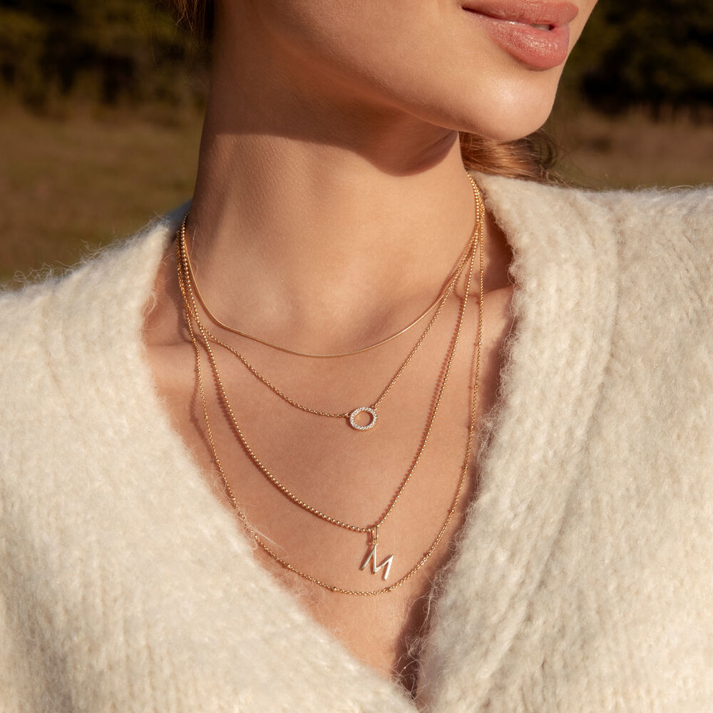 Halskette Circle mit Zirkonia, 18 Karat Gelbgold vergoldet Bild 2