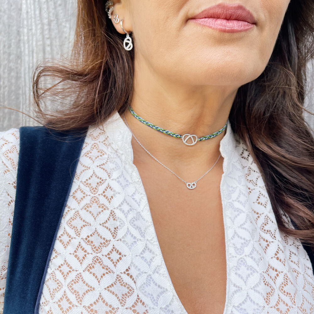 Choker Brezn mit Zirkonia, 18 Karat Gelbgold vergoldet, Nude Bild 3