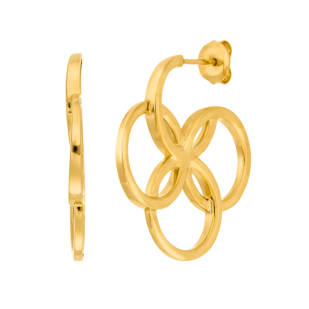 Creolen Clover Charm, klein, 18 K Gelbgold vergoldet Bild 2