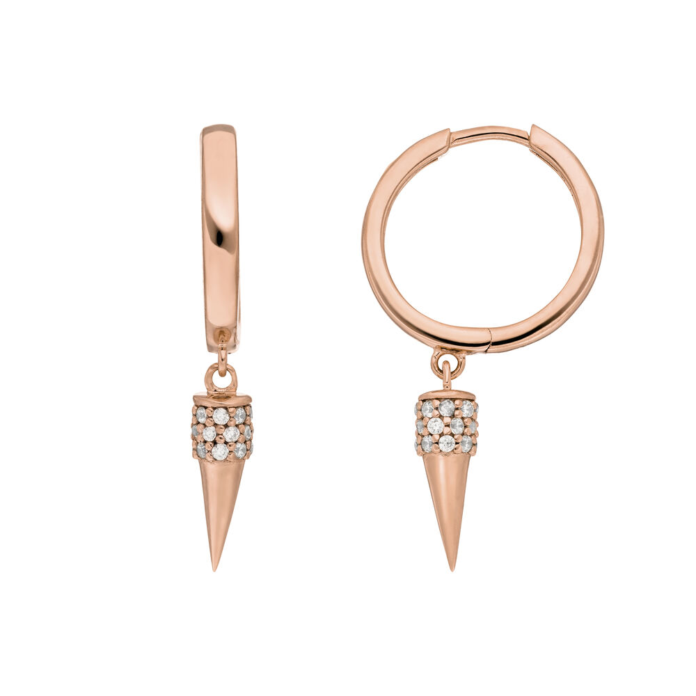 Creole Single Stud, 18 K Rosegold vergoldet Bild 5