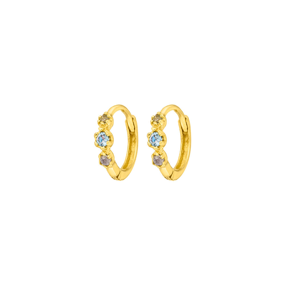 Creole Three Gems, Blauer Topas, 18 K Gelbgold vergoldet Bild 2