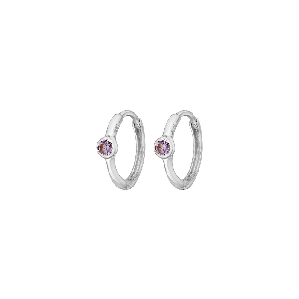 Creole One Gem, Amethyst, 925 Sterlingsilber Bild 2