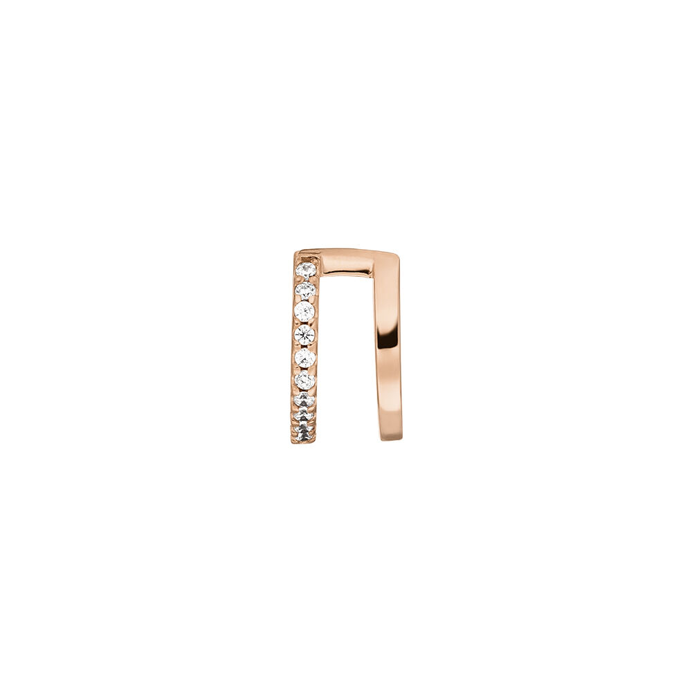 Earcuff Double Line, Zirkonia, 18 K Rosegold vergoldet Bild 2