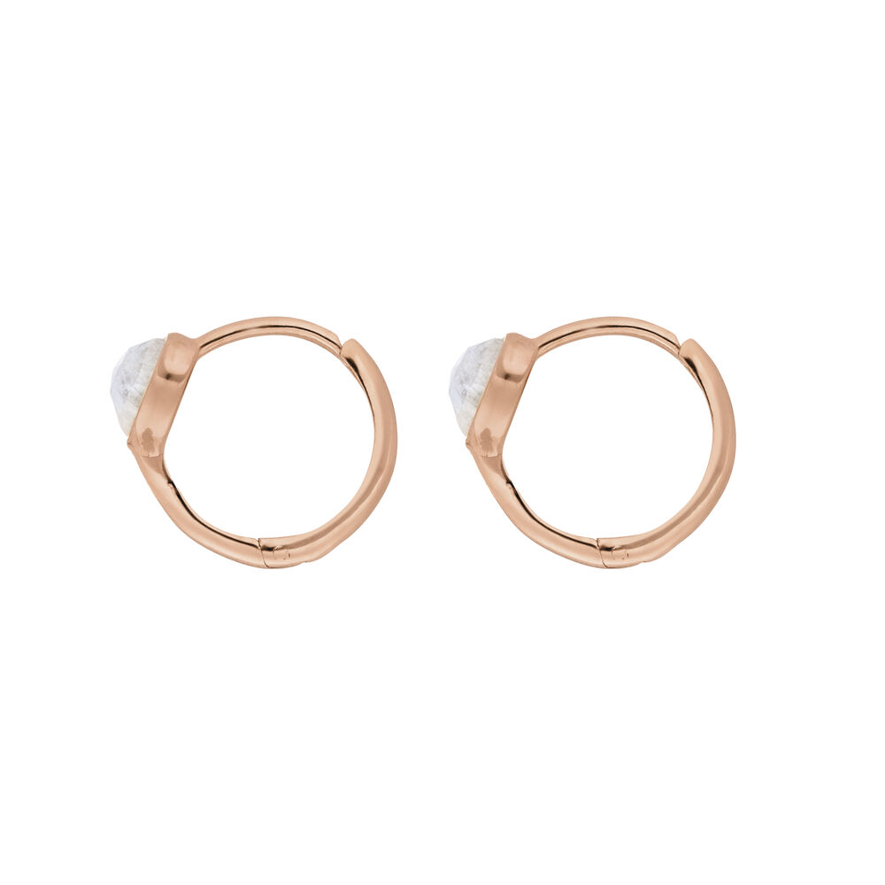 Creolen VALENTINE, Mondstein, 18 Karat Rosegold vergoldet Bild 3