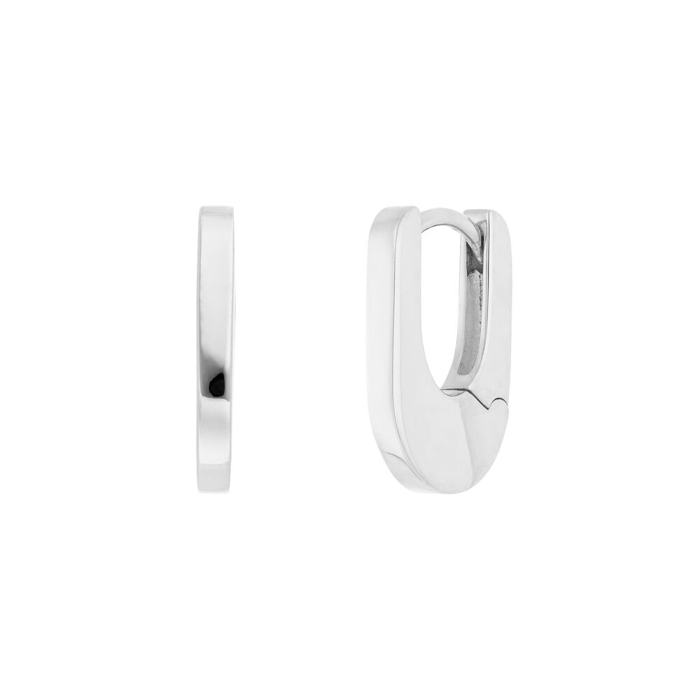 Creolen HUGGIE Oval, 925 Sterlingsilber Bild 3