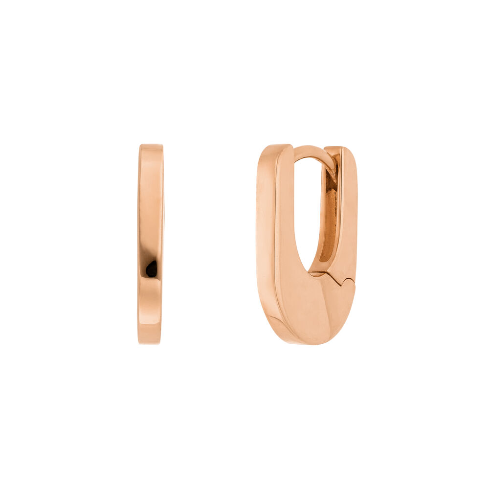 Creolen HUGGIE Oval, 18 K Rosegold vergoldet Bild 3