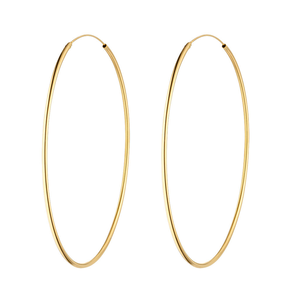 Creolen Pure, 70mm, 18 K Gelbgold vergoldet Bild 3