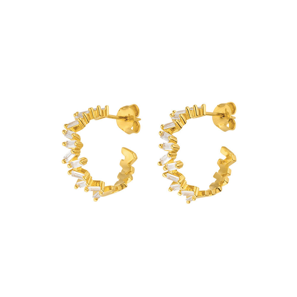 Creole ICE CUBE, Zirkonia, 18 K Gelbgold vergoldet Bild 3