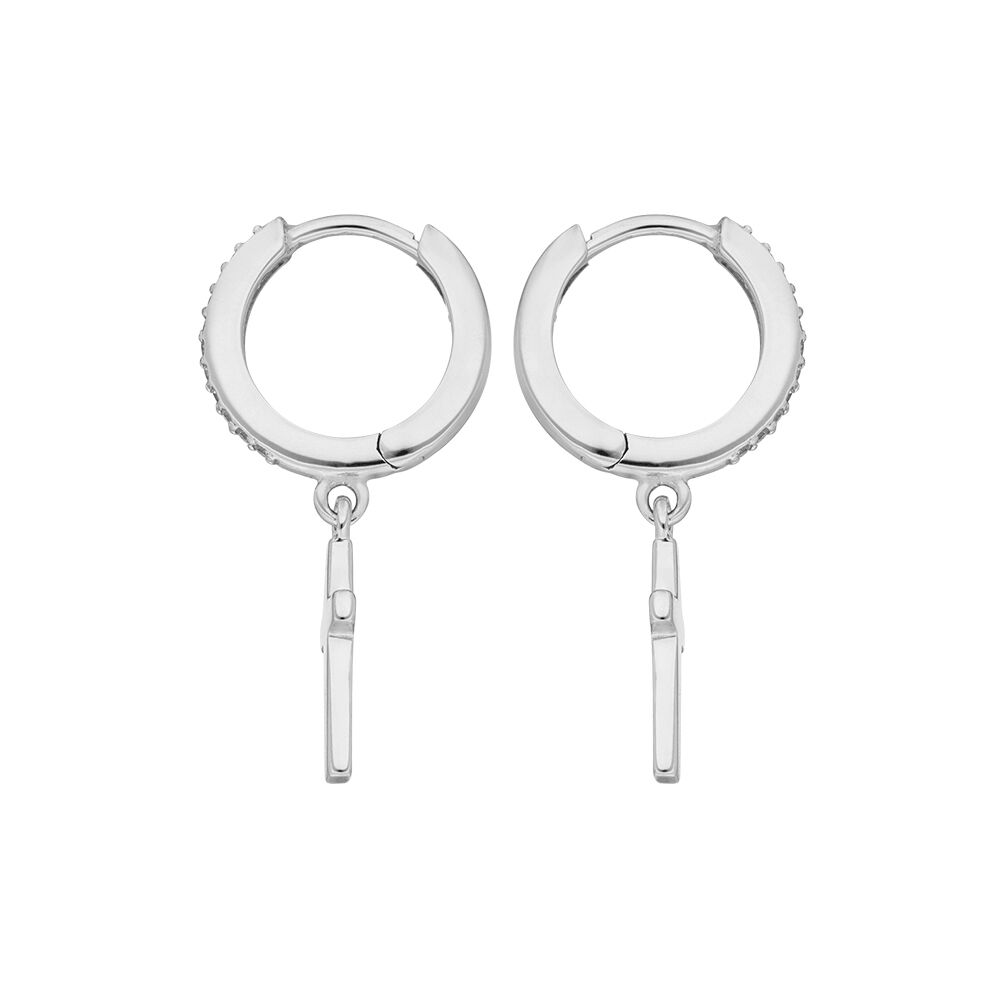 Creolen CROSS/Zirkonia, 925 Sterlingsilber Bild 3