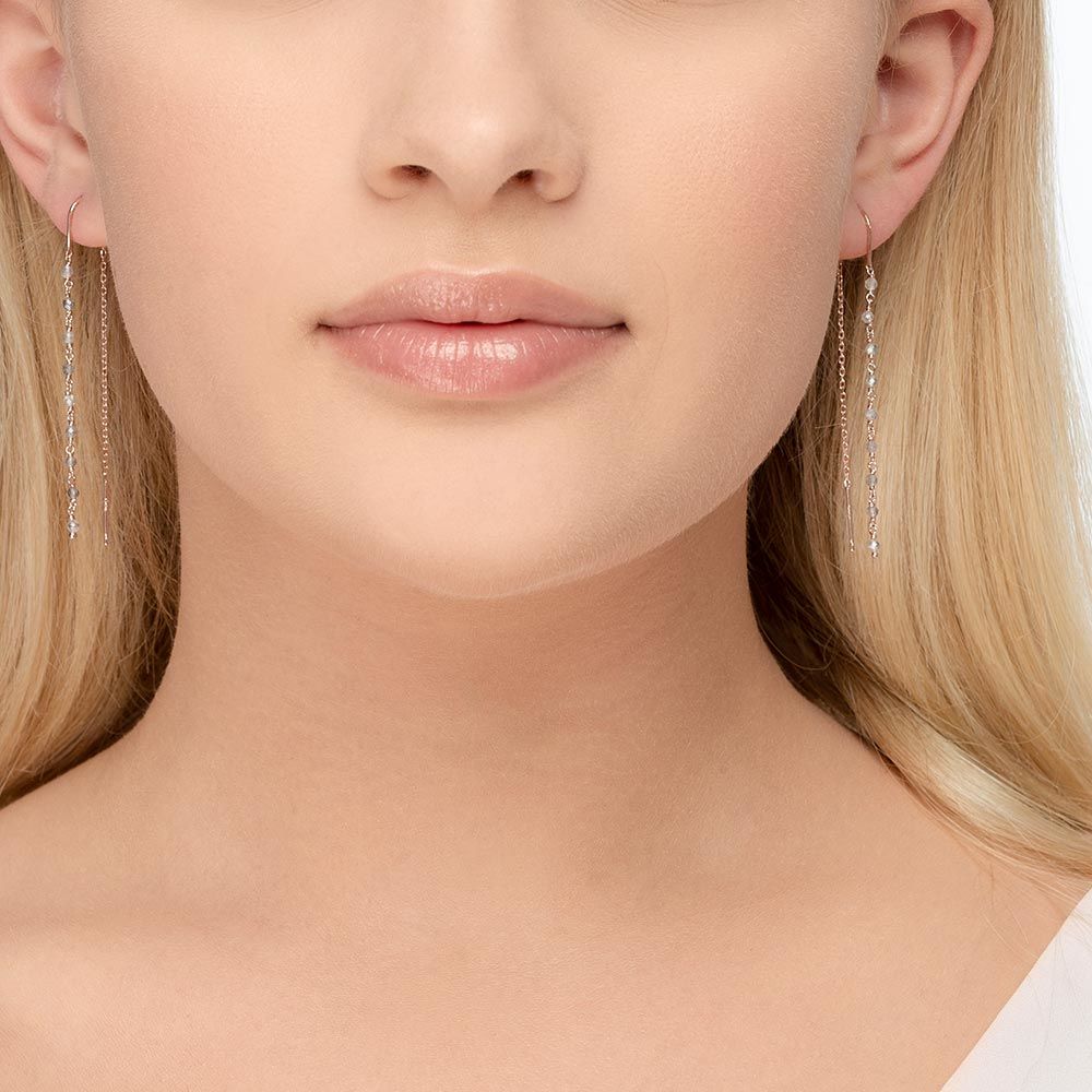 Ohrhnger Rainbow, Labradorit, 18 K Rosegold vergoldet Bild 3