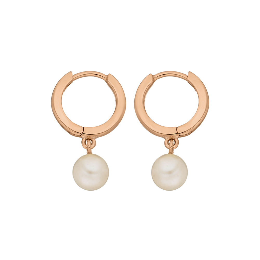 Creolen PEARLS, 18 K Rosegold vergoldet Bild 3