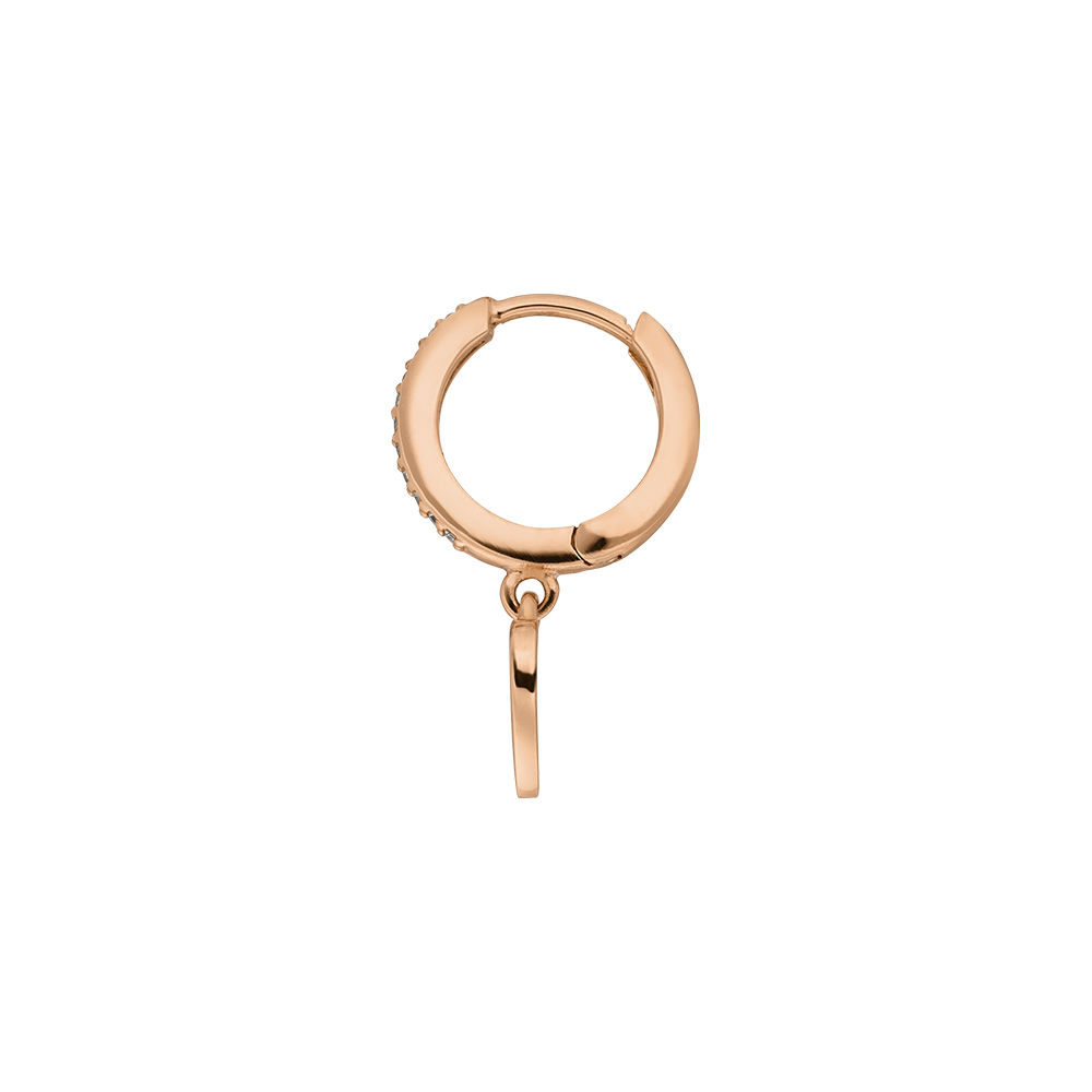 Single Creole HEART/Zirkonia, 18 K Rosegold vergoldet Bild 3