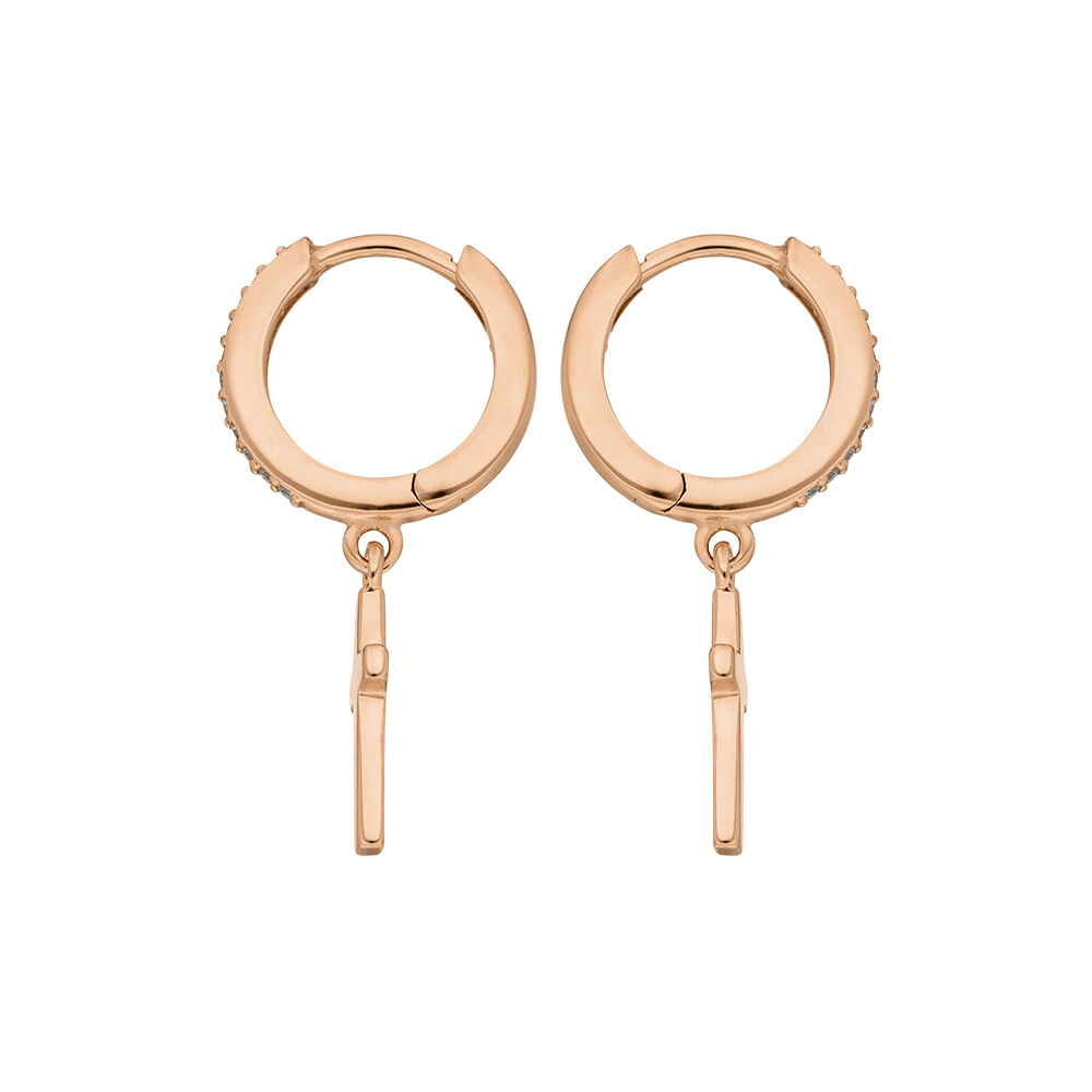 Creolen CROSS/Zirkonia, 18 K Rosegold vergoldet Bild 3