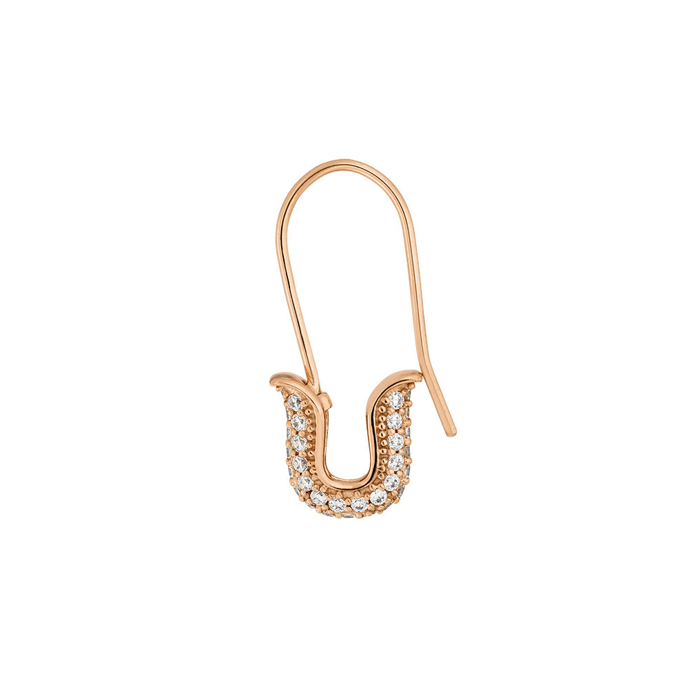 Single-Ohrhnger SAFETY PIN, 18 K Rosegold vergoldet Bild 4