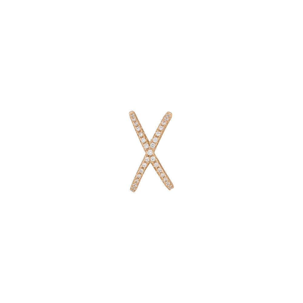 Earcuff Cross CZ, 18 K Rosegold vergoldet Bild 3